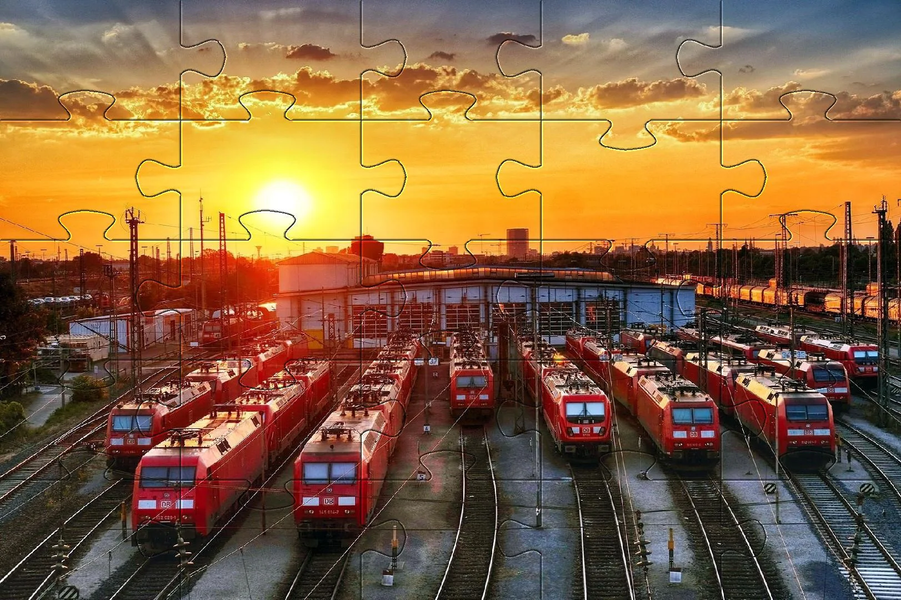Trains jigsaw puzzles - Gameplay image of android game