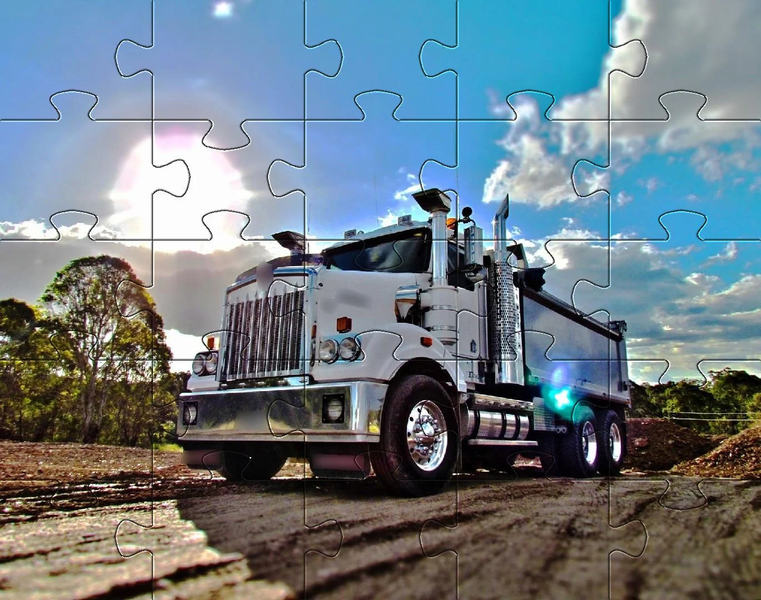 Trucks jigsaw puzzles games - Gameplay image of android game