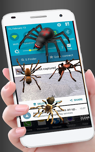Spider in phone funny joke - عکس برنامه موبایلی اندروید