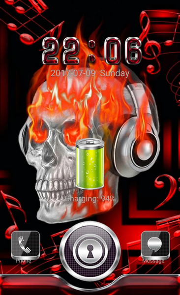 Skull on Fire Go Locker theme - عکس برنامه موبایلی اندروید