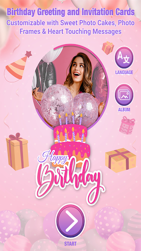 Birthday Cake Photo Card Maker - Image screenshot of android app