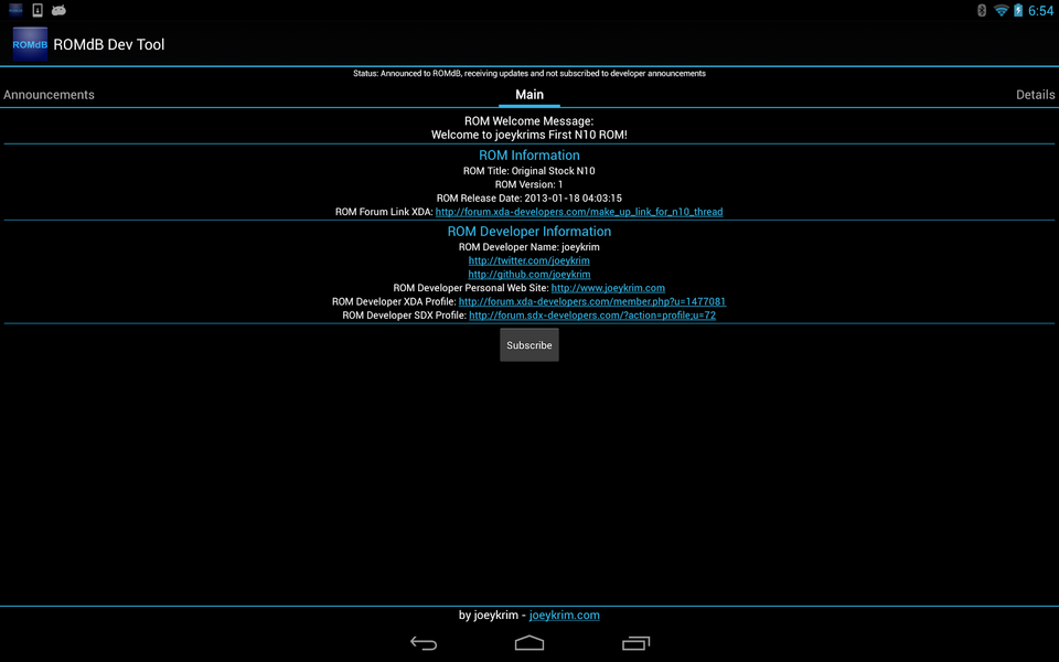 ROMDashboard Developer Tool - Image screenshot of android app