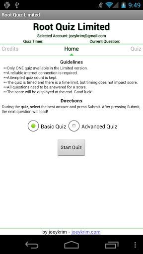 Root Quiz - Limited - Image screenshot of android app