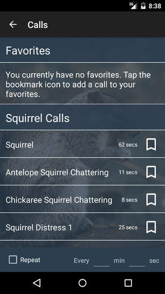 Squirrel Calls - عکس برنامه موبایلی اندروید