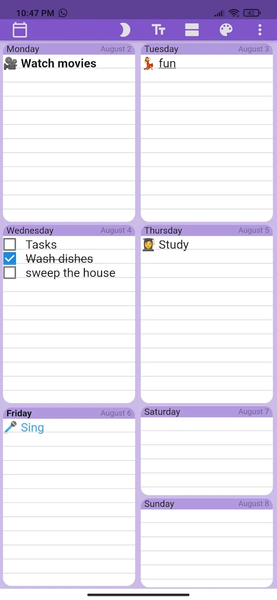 Weekly Planner - Schedule - عکس برنامه موبایلی اندروید