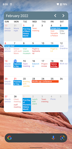 Calendar Widgets Suite - عکس برنامه موبایلی اندروید