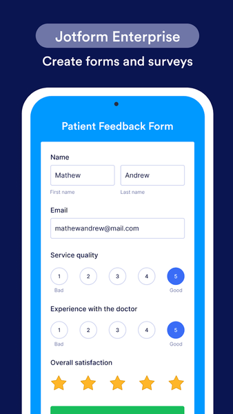 Jotform Enterprise Mobile - Image screenshot of android app