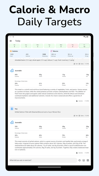 Journable: AI Calorie Counter - عکس برنامه موبایلی اندروید
