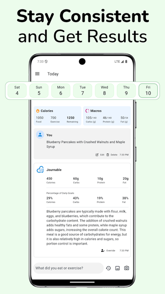 Journable: AI Calorie Counter - عکس برنامه موبایلی اندروید