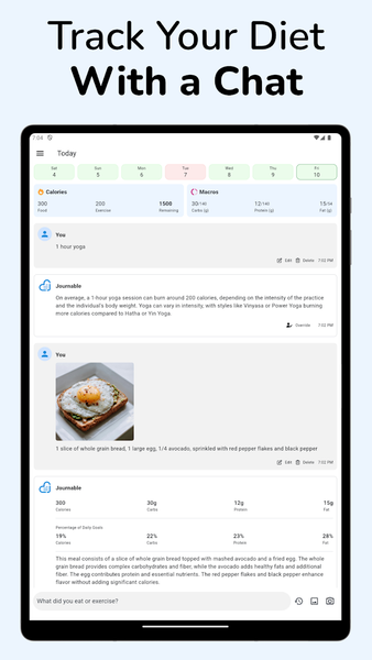 Journable: AI Calorie Counter - عکس برنامه موبایلی اندروید