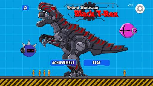 Robot Dinosaur Black T-Rex - Gameplay image of android game