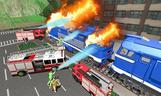 Burning Metro Train-Emergency Fire Engine Driver - Image screenshot of android app