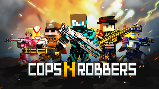 Cops N Robbers:Pixel Craft Gun - Gameplay image of android game