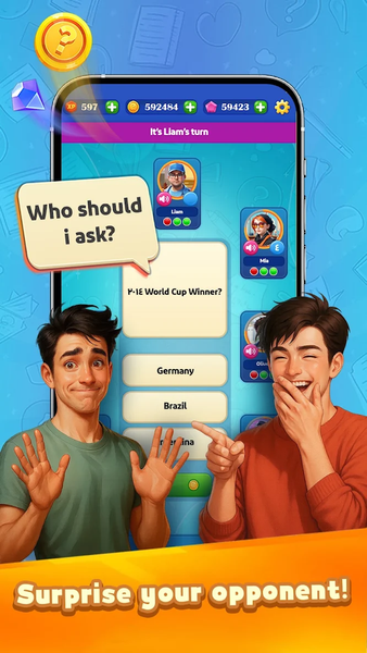 کوییزباز: کوییز صوتی آنلاین - Gameplay image of android game