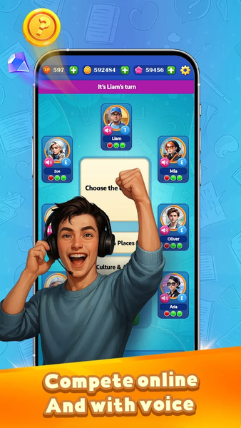 کوییزباز: کوییز صوتی آنلاین - Gameplay image of android game