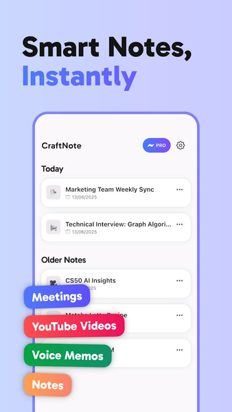 CraftNote – AI Note Taker - عکس برنامه موبایلی اندروید