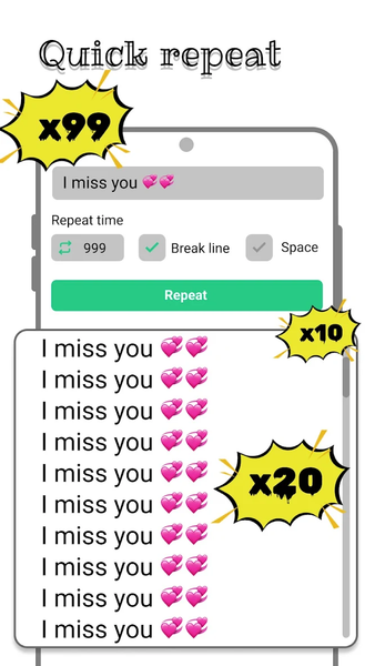 Text repeater, Special symbols - Image screenshot of android app