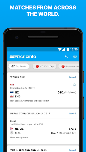 Cricinfo ball by discount ball live streaming