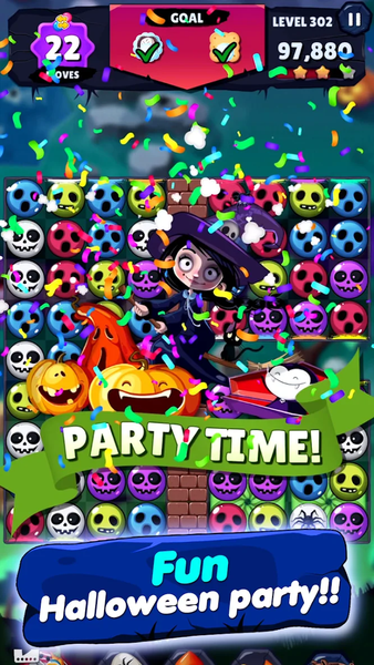 Witch Match Puzzle : Halloween - Gameplay image of android game