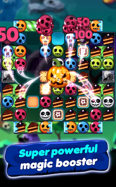 Witch Match Puzzle : Halloween - Gameplay image of android game