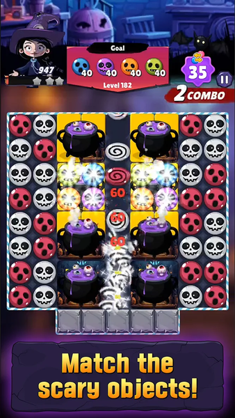 Spooky Halloween Match 3 Saga - Gameplay image of android game
