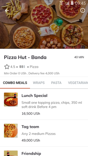 Pizza Hut Delivery - Uganda - Image screenshot of android app