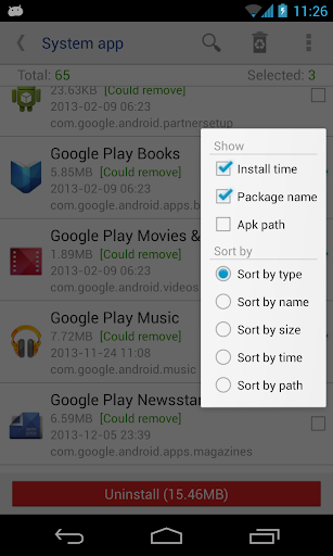 System app remover (root neede - Image screenshot of android app