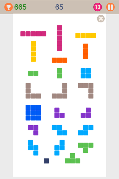 ۱۳ Cells: ۱۰ x ۱۳ Block puzzle - عکس برنامه موبایلی اندروید