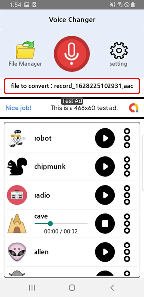 Voice Changer - عکس برنامه موبایلی اندروید