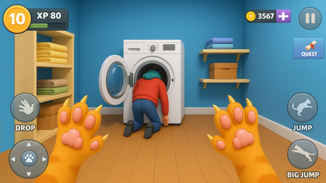 Kitty vs Granny House Chaos - عکس بازی موبایلی اندروید