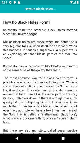 Introductory Black hole - Image screenshot of android app