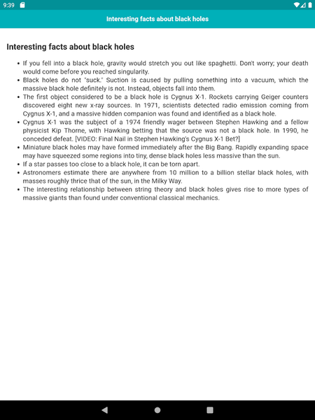 Introductory Black hole - Image screenshot of android app