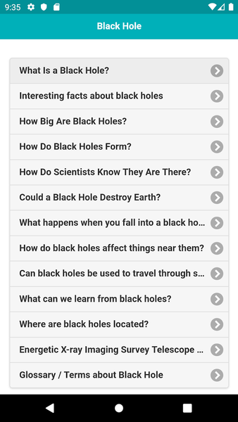 Introductory Black hole - Image screenshot of android app