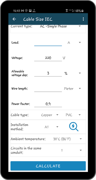 Electrical Calculation Toolbox - عکس برنامه موبایلی اندروید