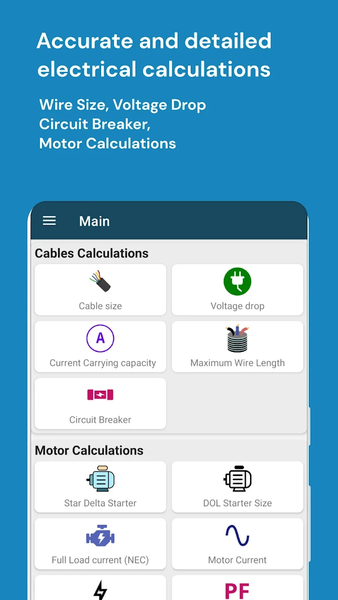 Electrical Calculation Toolbox - عکس برنامه موبایلی اندروید