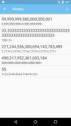 Calculator with many digit - Image screenshot of android app