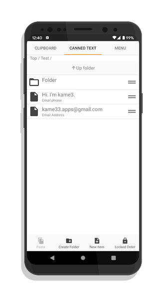 Clipboard / Canned text List - Image screenshot of android app