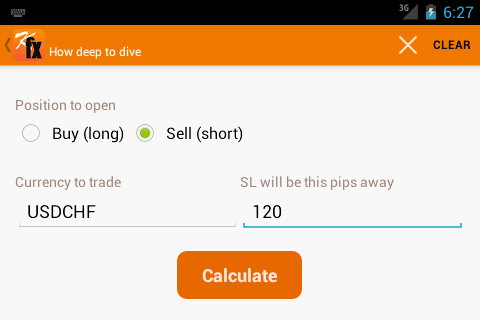 Forex Position Size Calculator - Image screenshot of android app