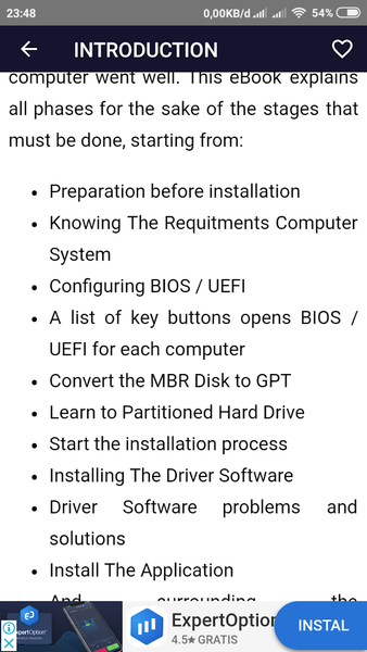 Win 10 Installation Guide - Image screenshot of android app