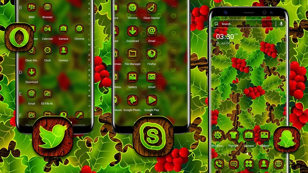 Holly Leaves Launcher Theme - عکس برنامه موبایلی اندروید