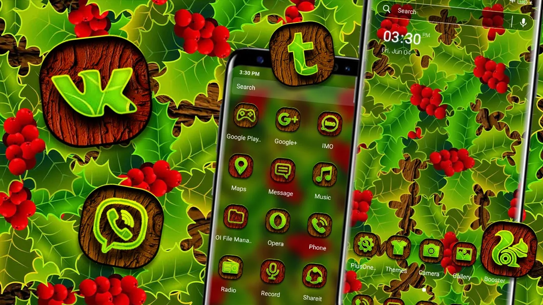 Holly Leaves Launcher Theme - عکس برنامه موبایلی اندروید