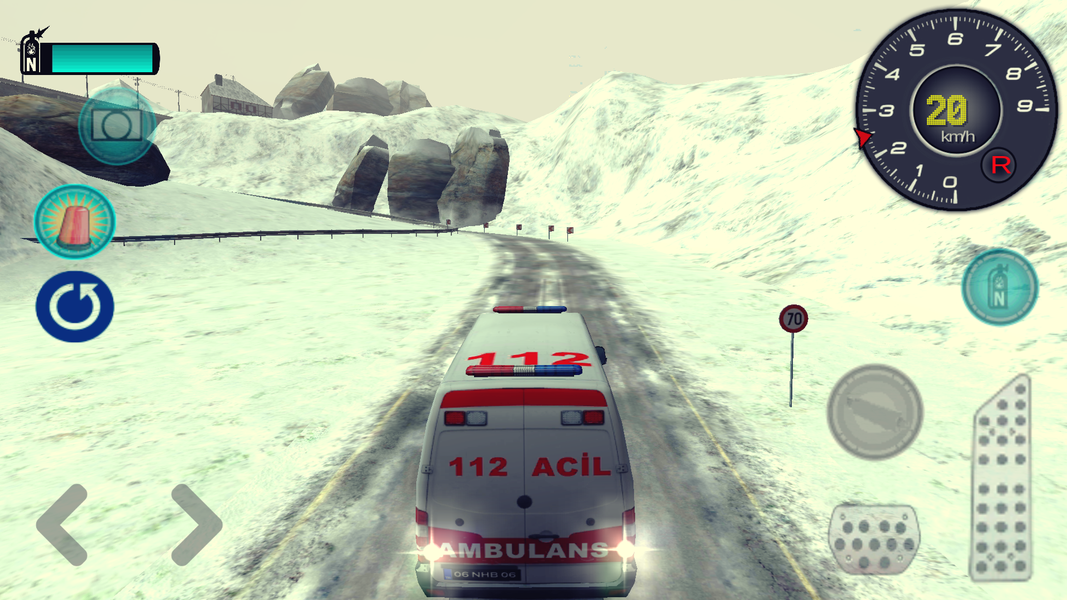 Drive Ambulance on Snow - Gameplay image of android game
