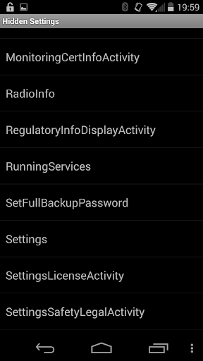 Hidden Android Settings - Image screenshot of android app