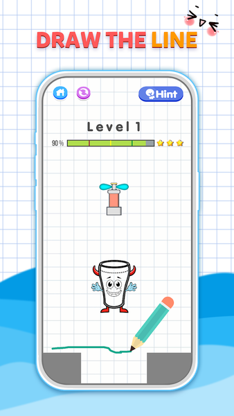 Fill the Glass - Draw line - Gameplay image of android game