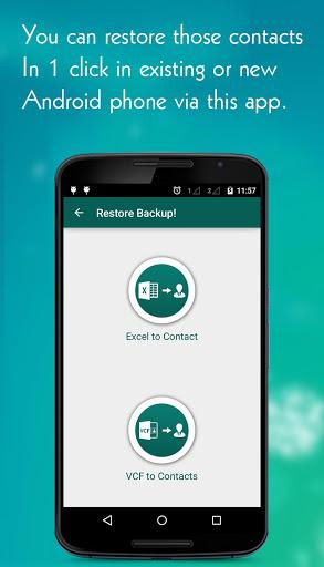 Contact Backup - عکس برنامه موبایلی اندروید