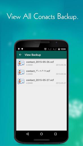 Contact Backup - عکس برنامه موبایلی اندروید