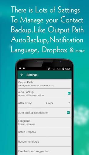 Contact Backup - عکس برنامه موبایلی اندروید