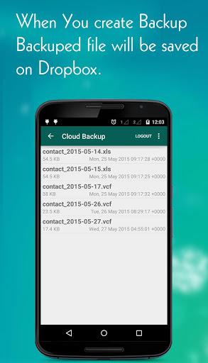 Contact Backup - عکس برنامه موبایلی اندروید