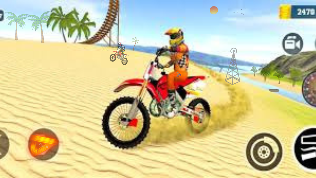 Beach Racing- Stunt Bike Race - Gameplay image of android game