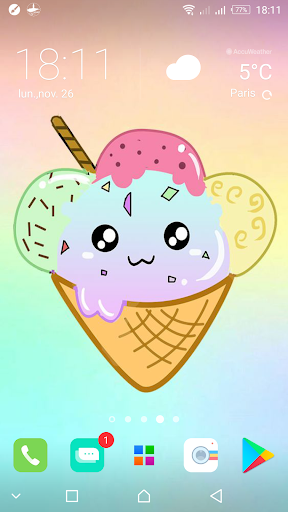 Cute Food Kawaii backgrounds - Image screenshot of android app